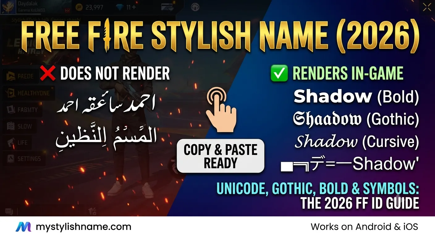 Free Fire Stylish Name: FF ID Style Guide (2026) 1 Free Fire Stylish Name: FF ID Style Guide (2026)